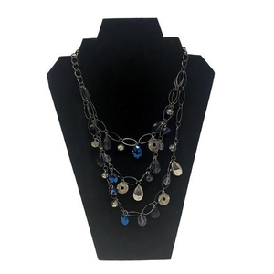 Multi-Layer‎ Statement Necklace Gunmetal Tone